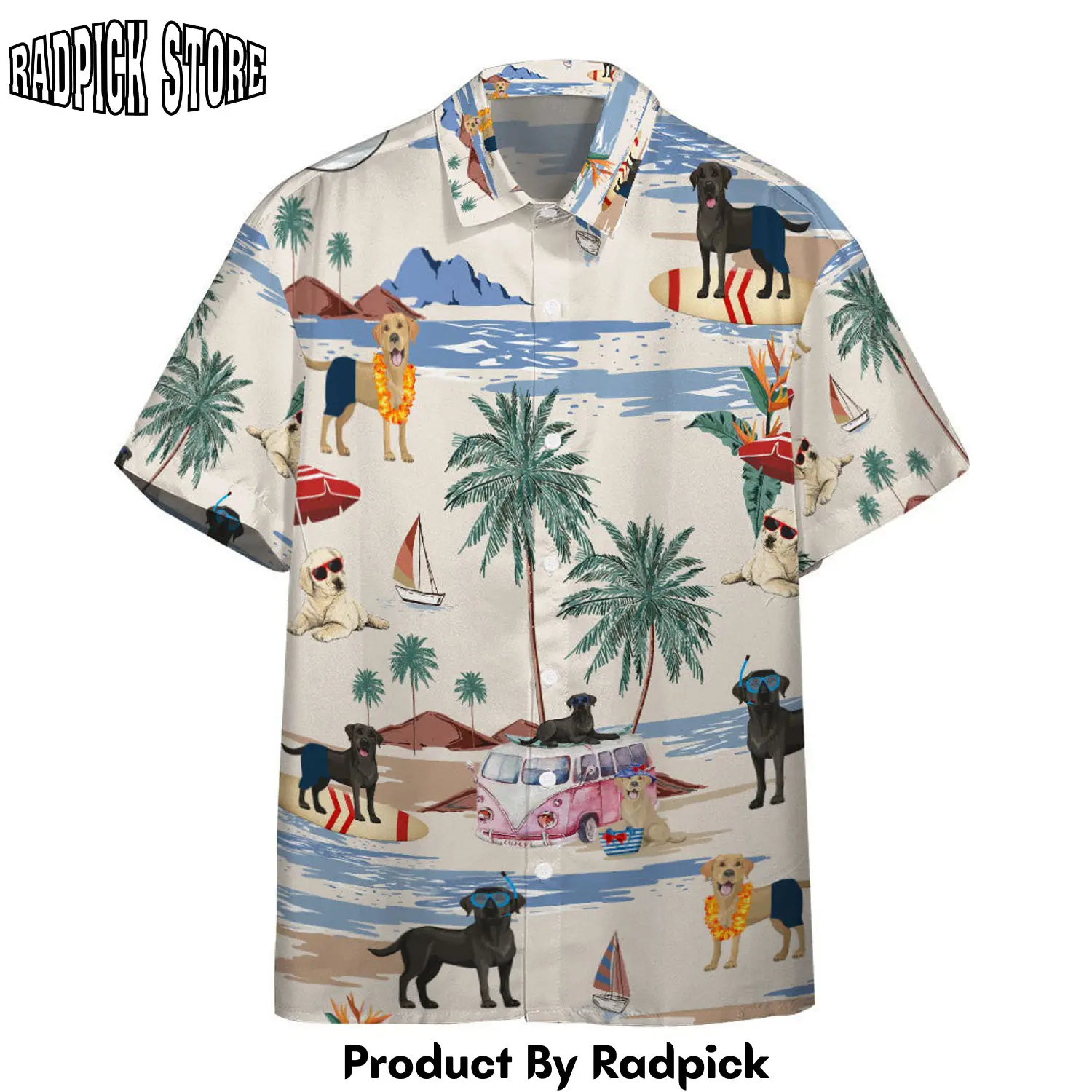 Radpick 3d labrador retriever summer beach retro custom hawaiian shirt rp292610